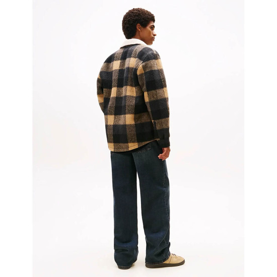 Tommy Hilfiger Ανδρικό jacket Oversized Fit Check Teddy Collar Overshirt